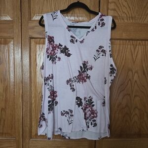 Floral Sleeveless Plus Top - Pink